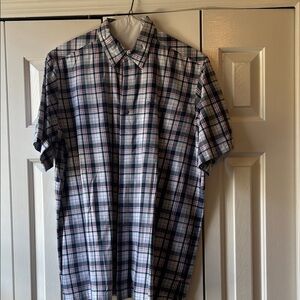 Men's Casual Plaid Button Down Shirt - Black, White, and Pink